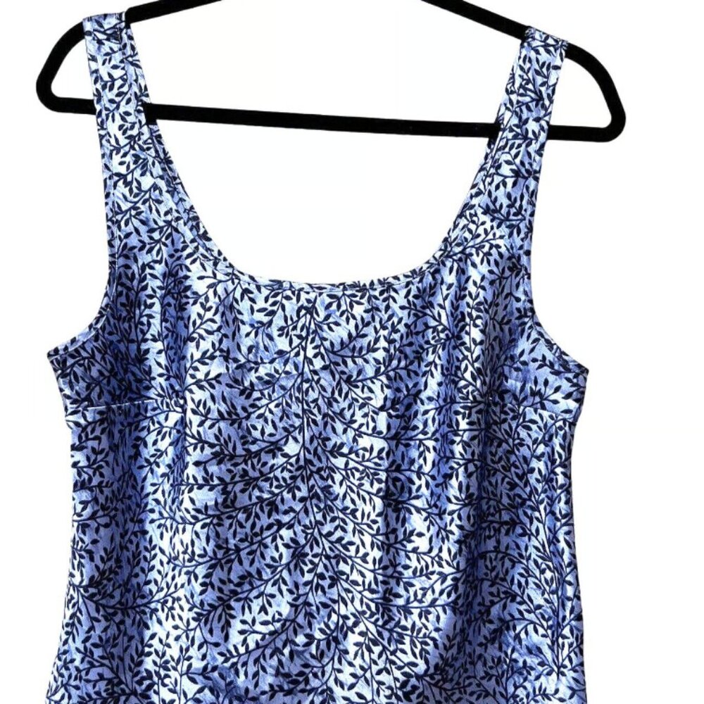 Blue Satin Camisole Cami Lingerie PJ Top sz Large